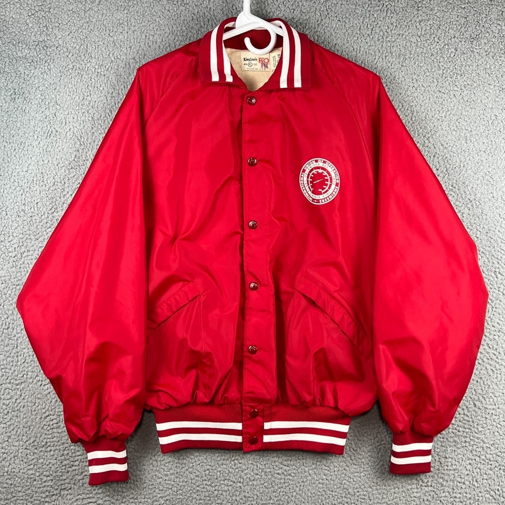Vintage King Louie Satin Jacket International Union of Operating Engineers sz XL